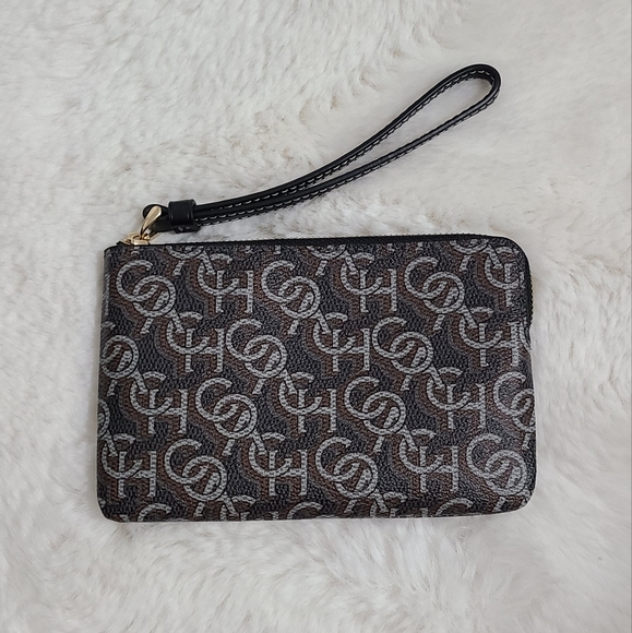 Coach Patterned Zip Wristlet - Picture 1 of 6
